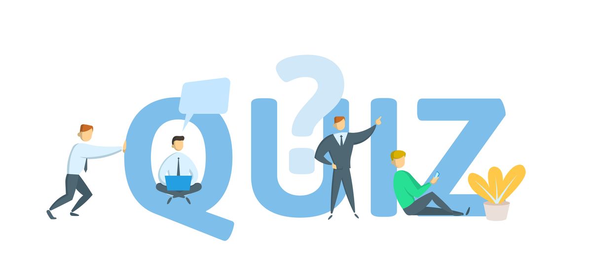 QUIZの文字とビジネスパーソンのイラスト